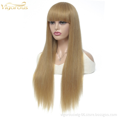 Vigorous free sample wholesale 9A grade blonde straight raw brazilian 100% human hair half wig for black women